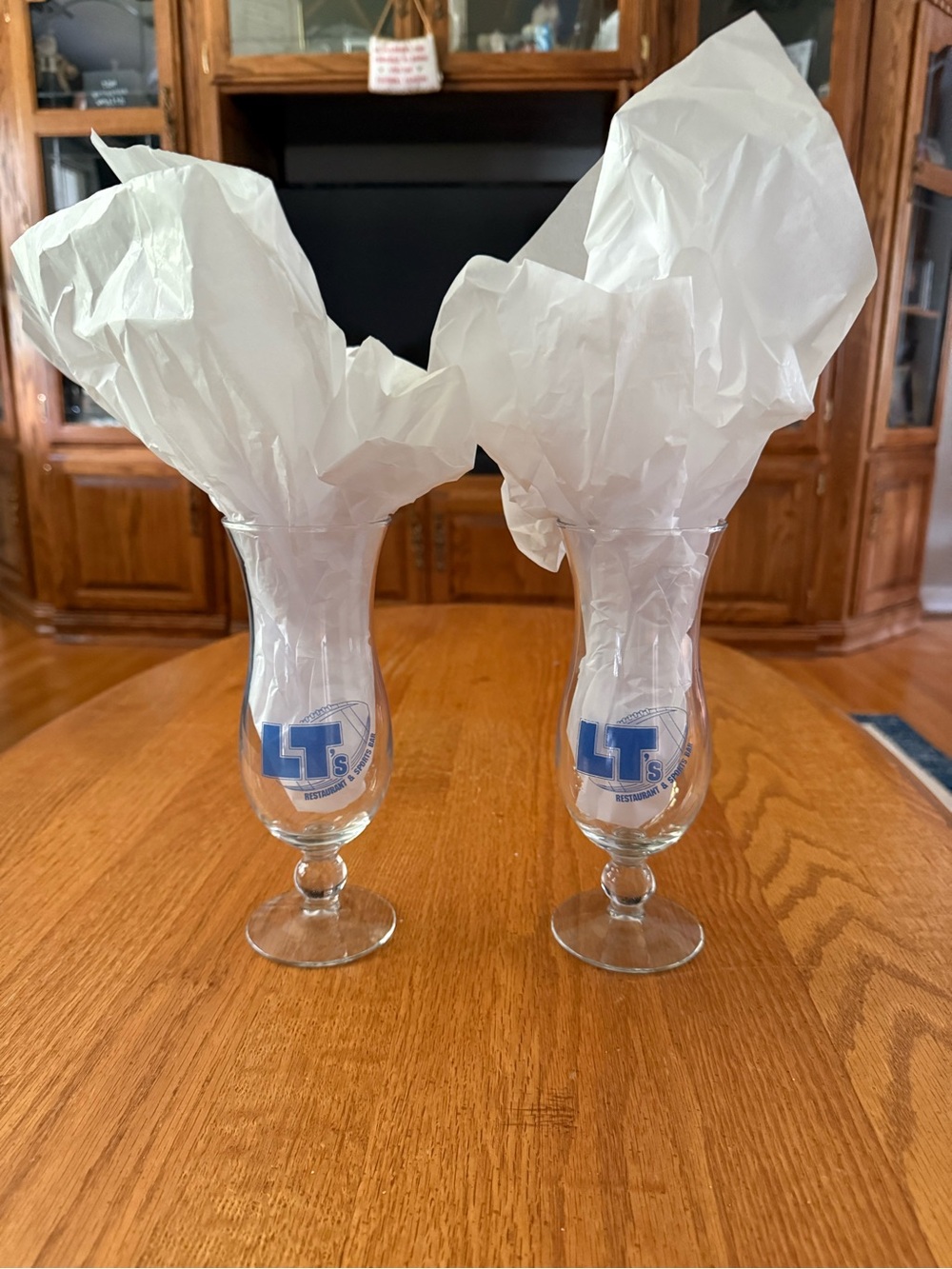 Branded Clear Hurricane Glasses - Clear (Set of 2)